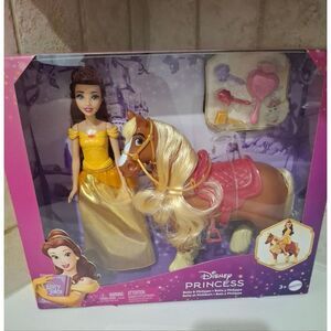 Disney Beauty & The Beast Princess Belle & Philippe The Horse Playset NEW